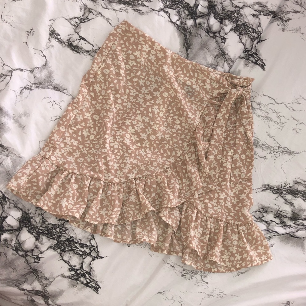 Pink floral skirt